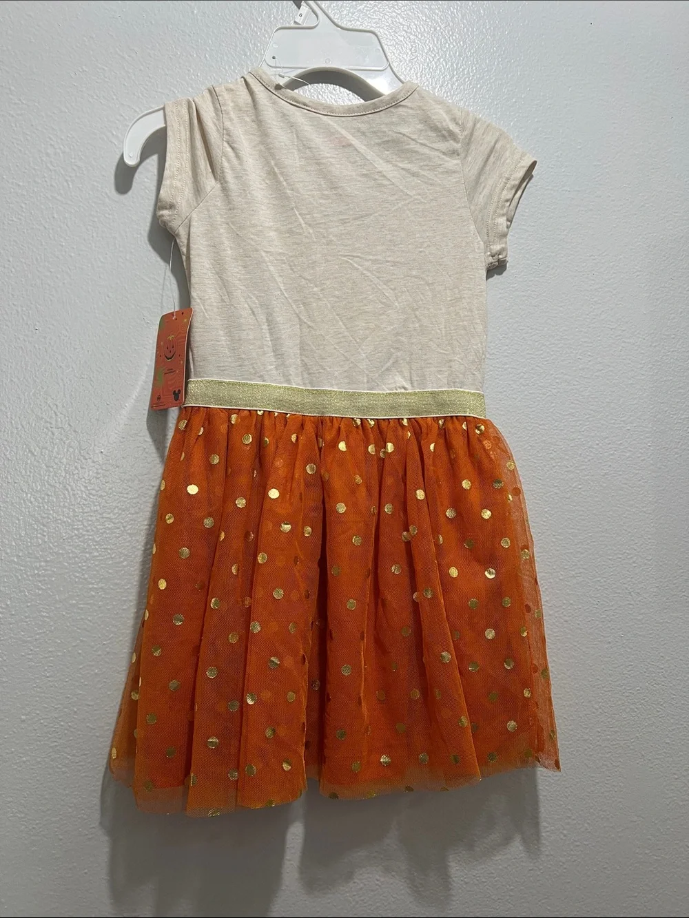 Disney Minnie Mouse Orange & Cream Halloween Tutu Dress